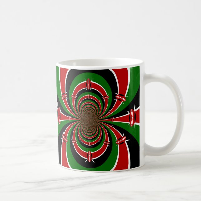 Taza De Café Vibrante visión de Kenia: arte de la bandera kenia (Derecha)