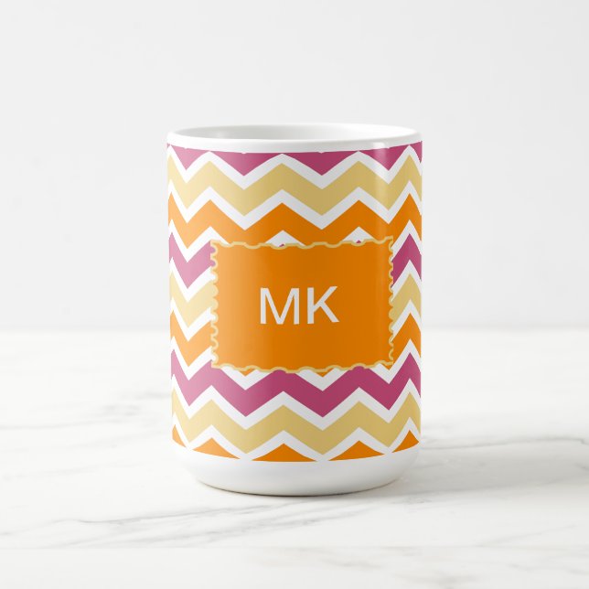 Taza De Café Vibrante ZigZag tribal (Centro)