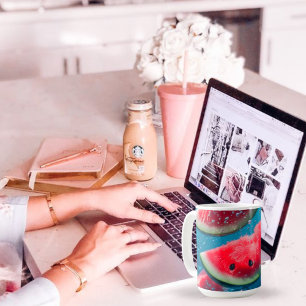Taza De Café Vibrantes trozos de sandía bajo el agua - Refresca