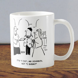 Taza De Café Vicar en Boda le dice a Bridegroom que diga "Lo ha