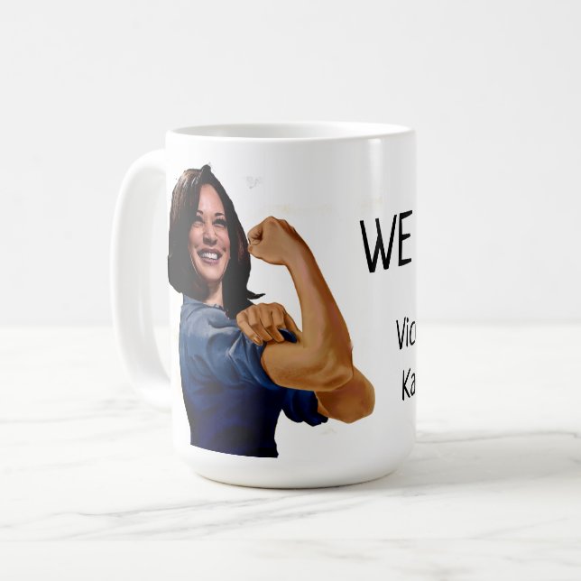 Taza De Café Vice Presidente Kamala Harris como Rosie (Anverso izquierdo)
