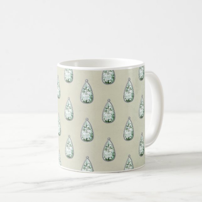 Taza De Café Victoria en el patrón de diamantes de imitación ve (Anverso derecho)