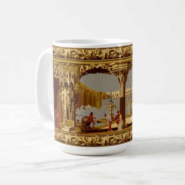 Taza De Café Victorian Era Gothic Revival Style Frieze (Anverso izquierdo)