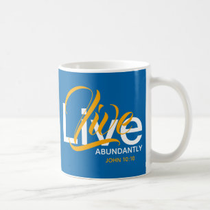 Taza De Café VIDA ABUNDANCIALMENTE cristiana Abundant Life Blue