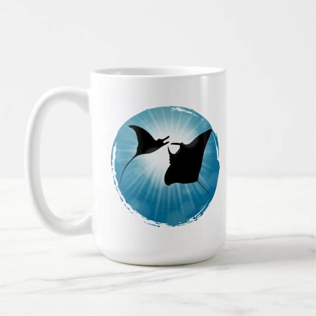 Taza De Café Vida acuática subacuática de Manta Ray (Izquierda)