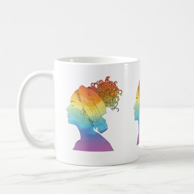 Taza De Café Vida arcoiris, mujer, libertad (Izquierda)