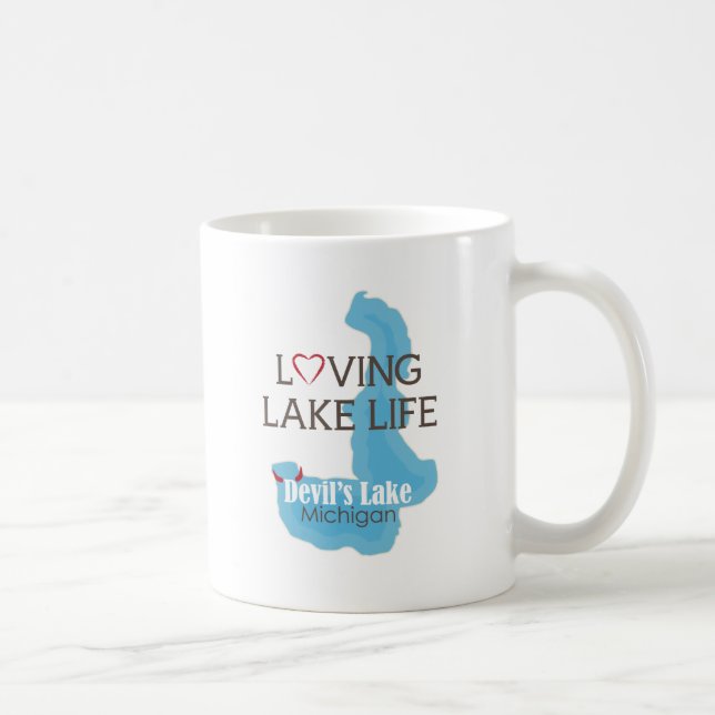 Taza De Café Vida cariñosa del lago, el lago devil's, Michigan (Derecha)