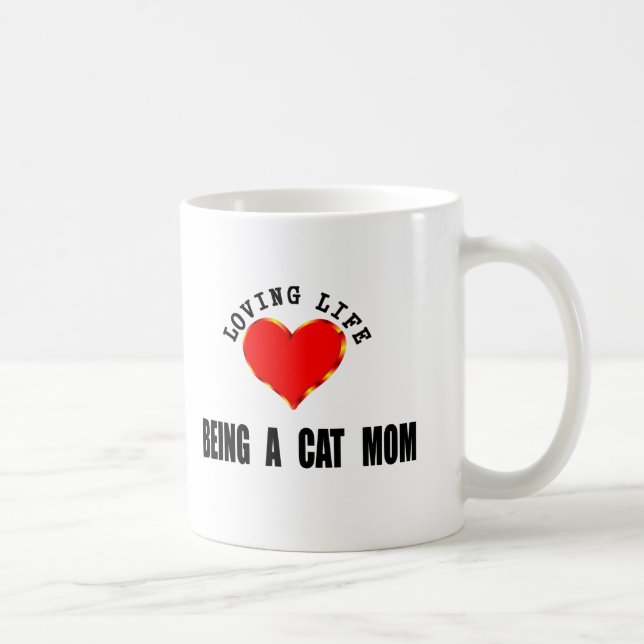 Taza De Café Vida cariñosa que es una mamá del gato (Derecha)