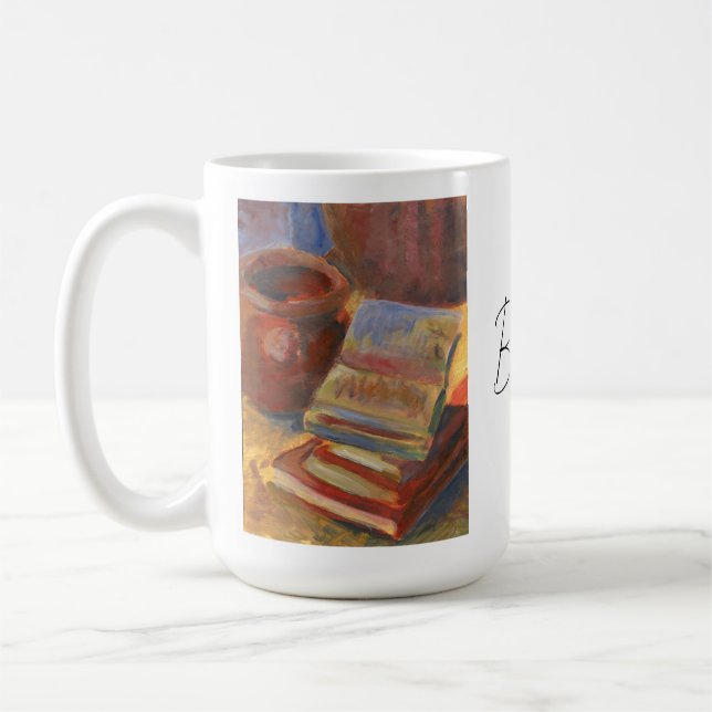 Taza De Café Vida con pintura de libros (Izquierda)