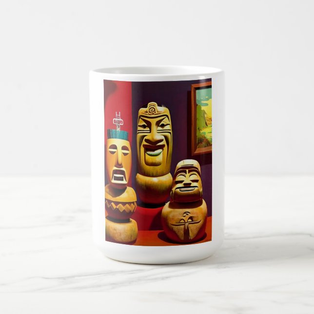Taza De Café Vida cubierta de Tiki, Ken Gage Art (Centro)
