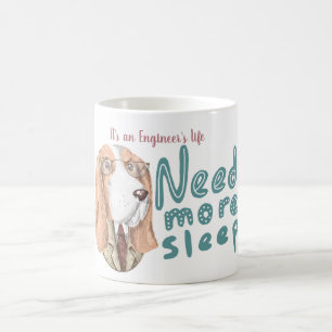 Taza De Café Vida de ingenieros divertidos - perro sabueso en m
