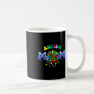 Taza De Café Vida de mamá autista girasol pieza de rompecabezas