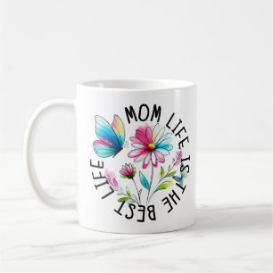 Taza De Café Vida de Mamá Floral Mariposa