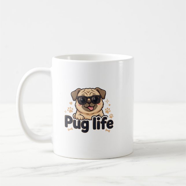 Taza De Café Vida de Pug (Izquierda)