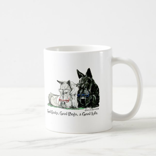 Taza De Café Vida de Terrier del escocés buena (Derecha)