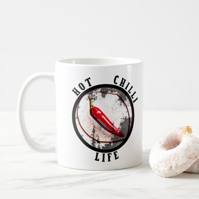 Taza De Café Vida del chile caliente (Con donut)