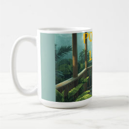 TAZA DE CAFÉ VIDA EN EL PORCHE DÍA LLUVIOSO