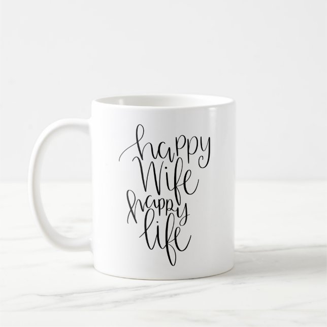 Taza De Café Vida feliz de la esposa feliz (Izquierda)
