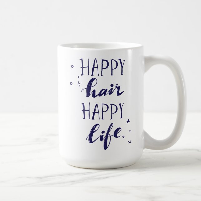 Taza De Café Vida feliz del pelo feliz (Derecha)