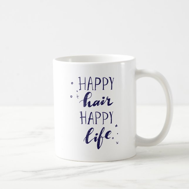 Taza De Café Vida feliz del pelo feliz (Derecha)