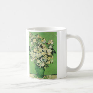 Taza De Café Vida fija - rosas rosas rosas en un Vase Vincent y