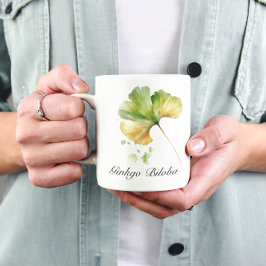 Taza De Café Vida herbal: personalizable de hojas Ginkgo Biloba