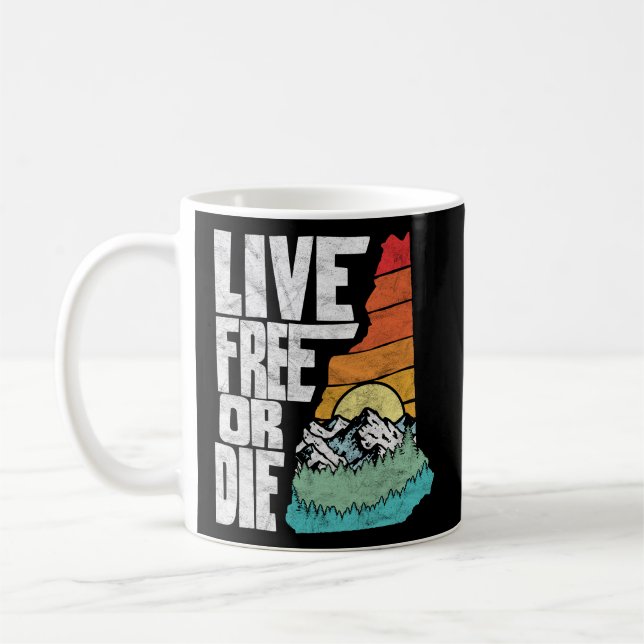 Taza De Café Vida libre o muerte Naturaleza de Nuevo Hampshire (Izquierda)