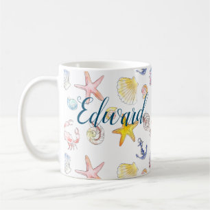 Taza De Café Vida marina y anclas