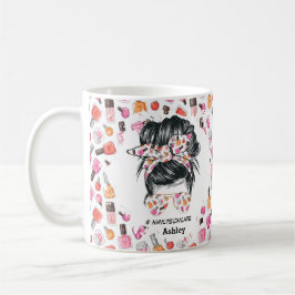 Taza De Café Vida personalizada de Nail Tech con colores