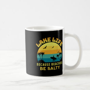 Taza De Café Vida Retro Vintage del Lago Sunset Porque Las Play