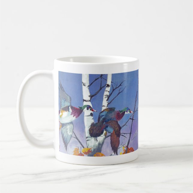 Taza De Café Vida silvestre del pato de la madera (Izquierda)