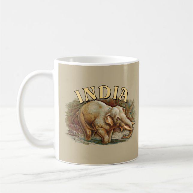 Taza De Café Vida silvestre en India - Elefante indio (Izquierda)