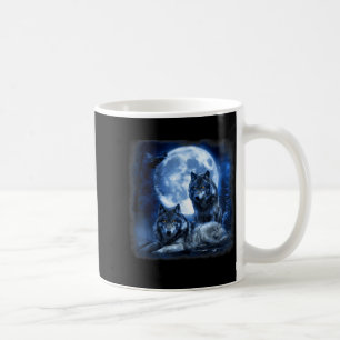 Taza De Café Vida silvestre lobo aullando luna bosque naturalez