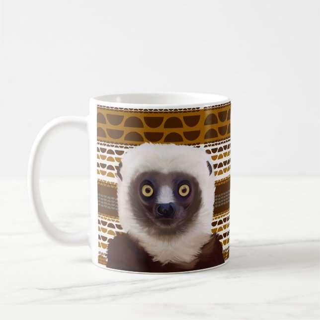 Taza De Café Vida silvestre Sifaka Lemur Madagascar (Izquierda)