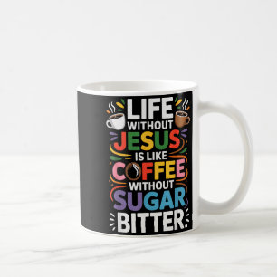 Taza De Café Vida Sin Jesús Divertida Fe Cristiana Religiosa