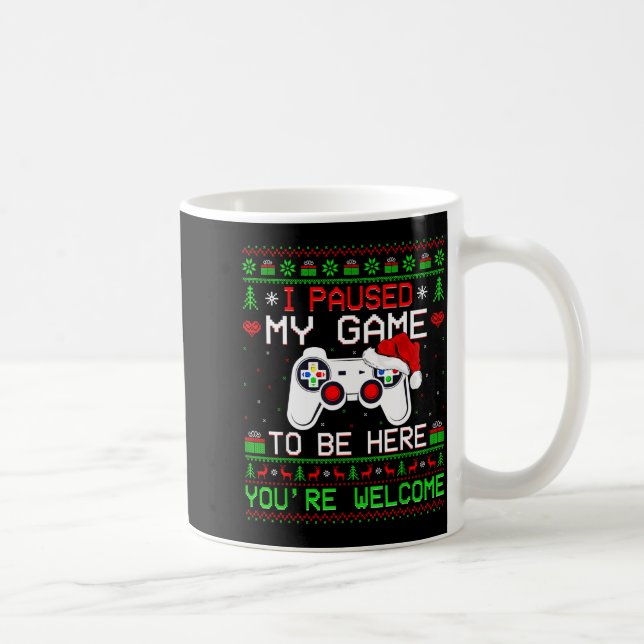 Taza De Café Video Game Christmas Ugly Sweater Funny Gamer Gami (Derecha)