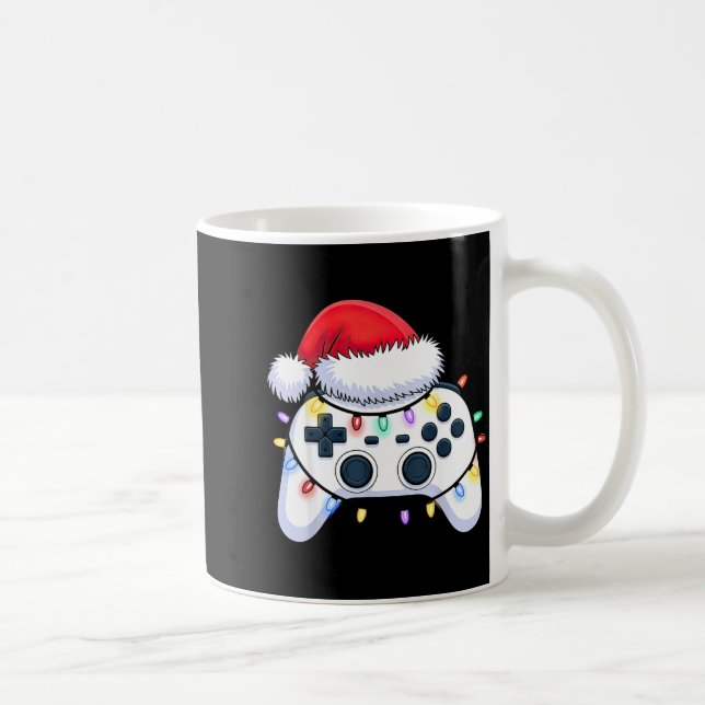 Taza De Café Video Game Controller Christmas Santa Hat Gamer Bo (Derecha)