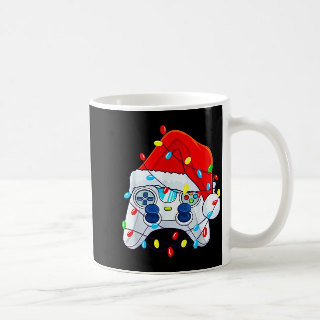 Taza De Café Video Game Controller Christmas Santa Hat Gamer Bo (Derecha)