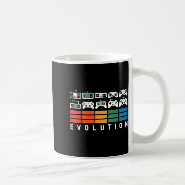 Taza De Café Video Game Controller Evolution 80s 90s Retro Gami (Derecha)