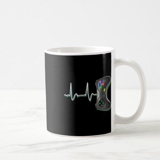 Taza De Café Video Gamer Heartbeat Video Game Controller Gift K (Derecha)
