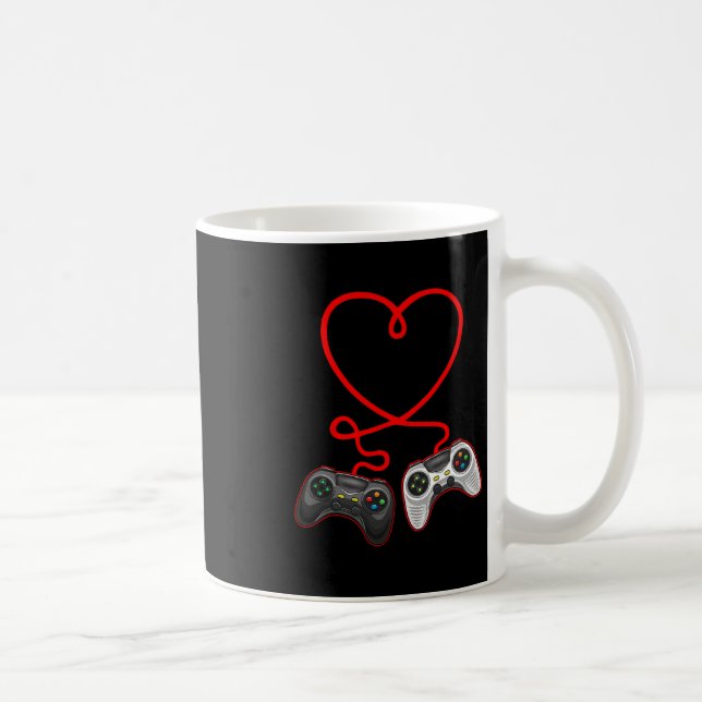 Taza De Café Video Gamer Valentines Day With Controllers Heart  (Derecha)