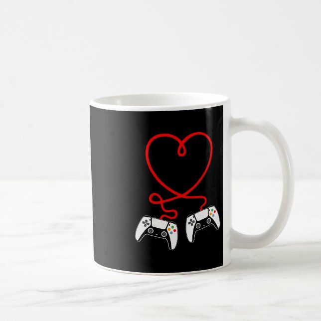 Taza De Café Video Gamer Valentines Day With Controllers Heart  (Derecha)