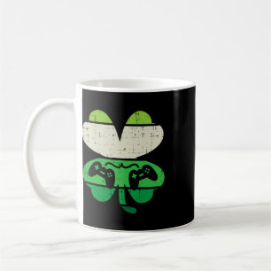 Taza De Café Videojuego Trébol Retro Día de San Patricio Hombre