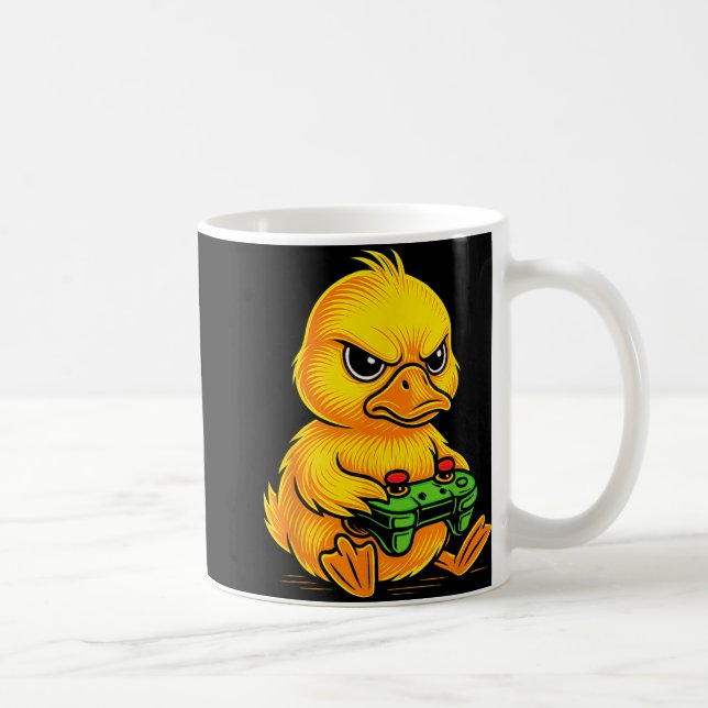 Taza De Café Videojuegos de pato amarillo Gamer Gaming Animal B (Derecha)
