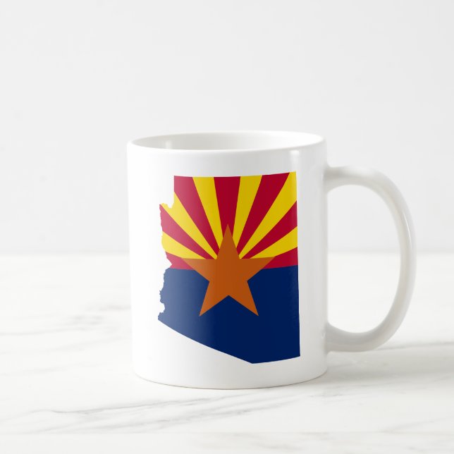 Taza De Café Videos del desierto del retro de la bandera del es (Derecha)