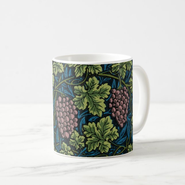 Taza De Café Vides con racimos de uvas rosadas (Anverso derecho)