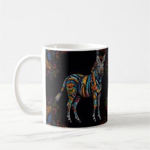 Taza De Café Vidrio con manchas de cebra mosaico