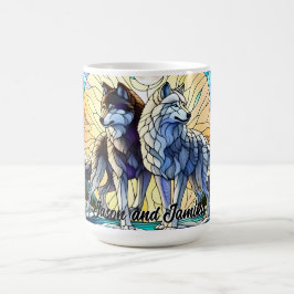 Taza De Café Vidrio contenido Look Wolf Pair