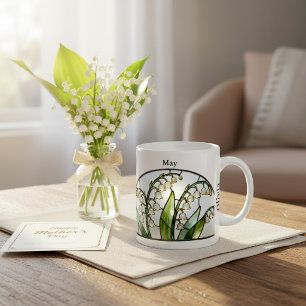 Taza De Café Vidrio de Iglesia Flor de Nacimiento Mayo Lirio de