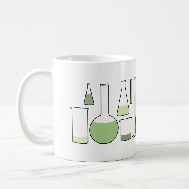 Taza De Café Vidrio de Laboratorio Verde (Izquierda)